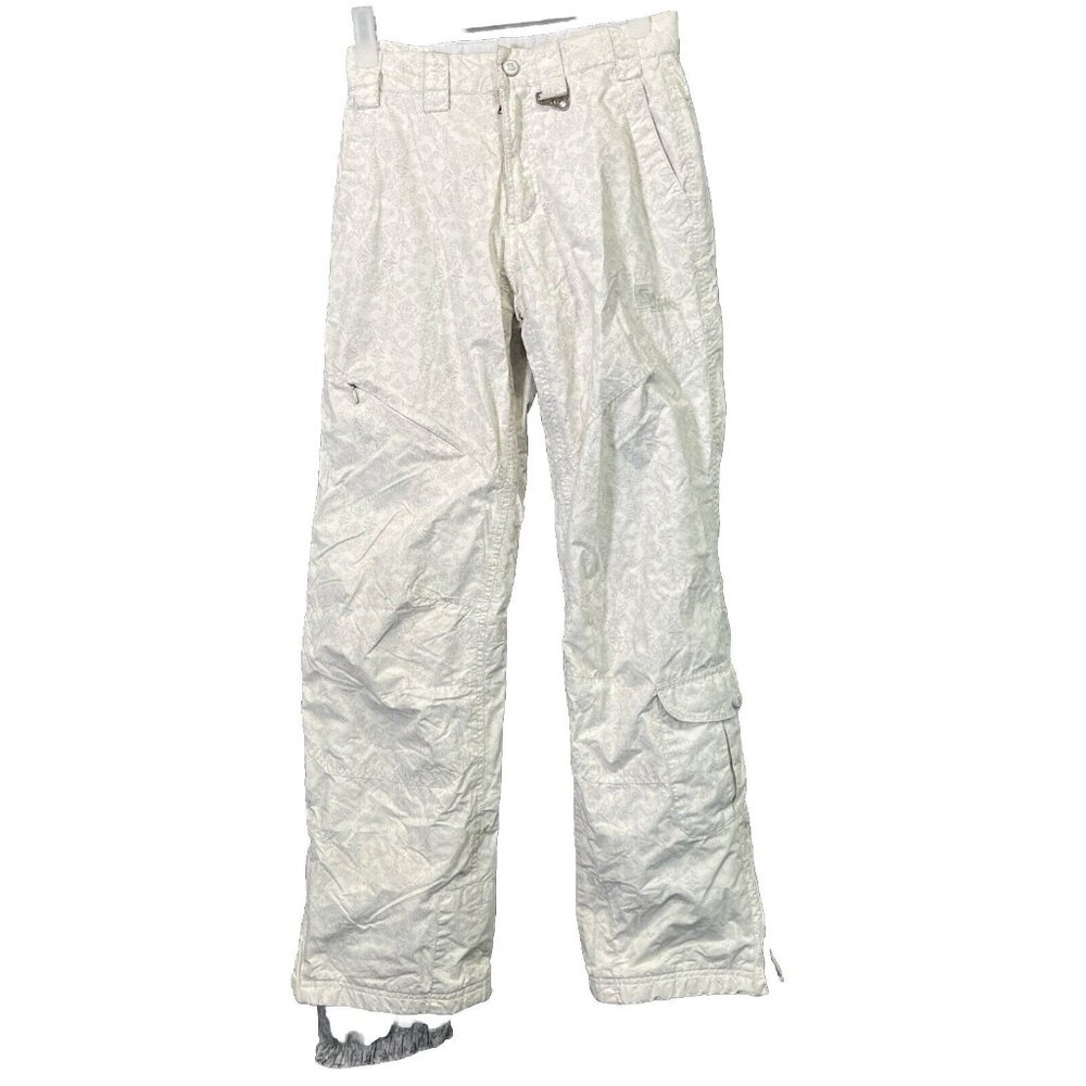 SIMS Womens XS Ski Snowboarding Printed Pants White Adjustable Insulated Snow